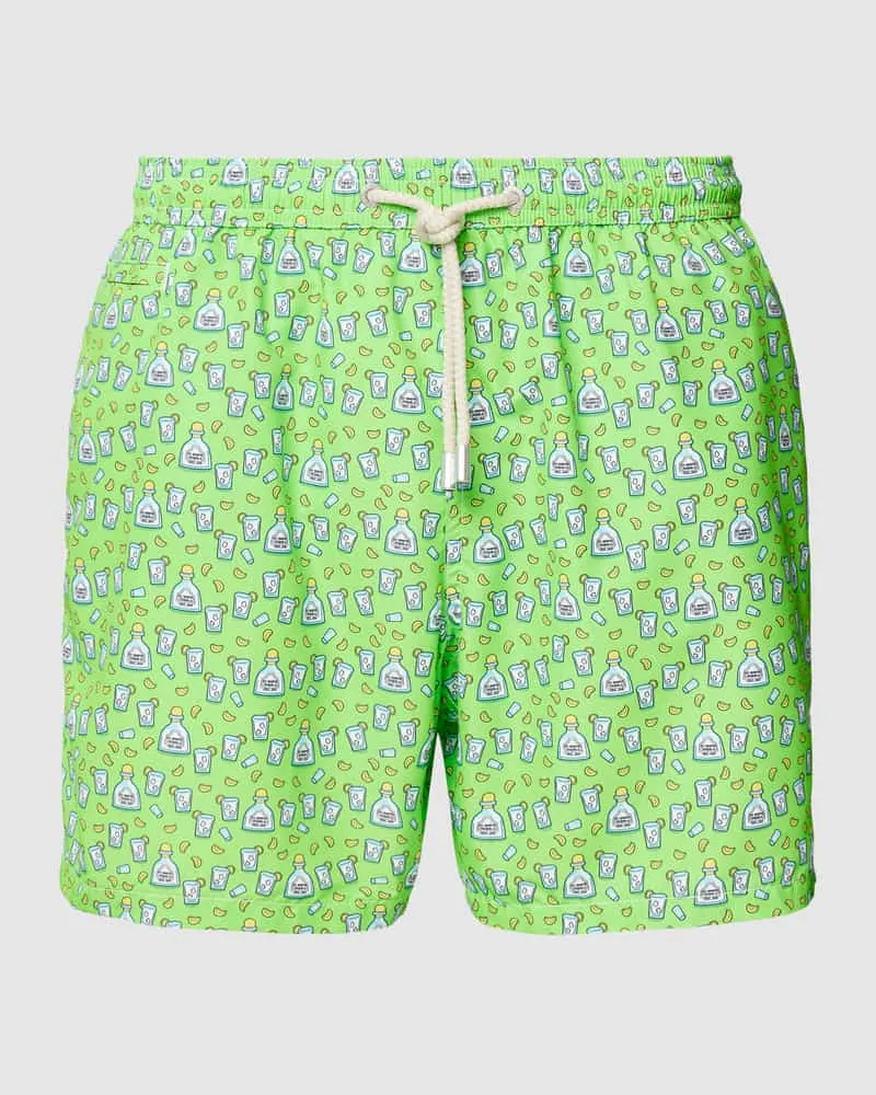 MC2 Saint Barth Badehose mit Allover-Muster Modell 'MICRO FANTASY Gruen