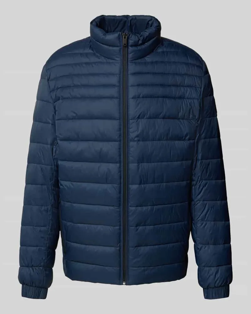 HUGO BOSS Slim Fit Steppjacke mit Stehkragen Modell 'ODEN2 Marine