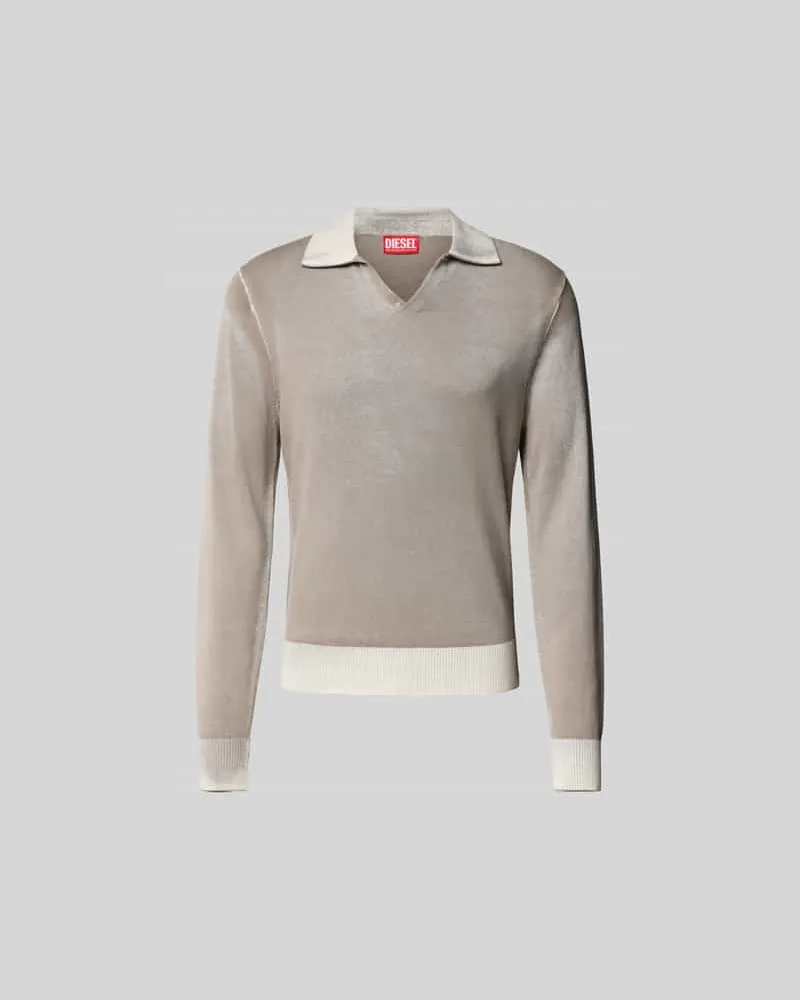 Diesel Sweatshirt mit Polokragen Hellgrau