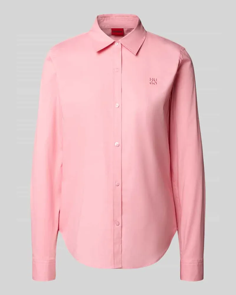 HUGO BOSS Hemdbluse mit Label-Stitching Rosa