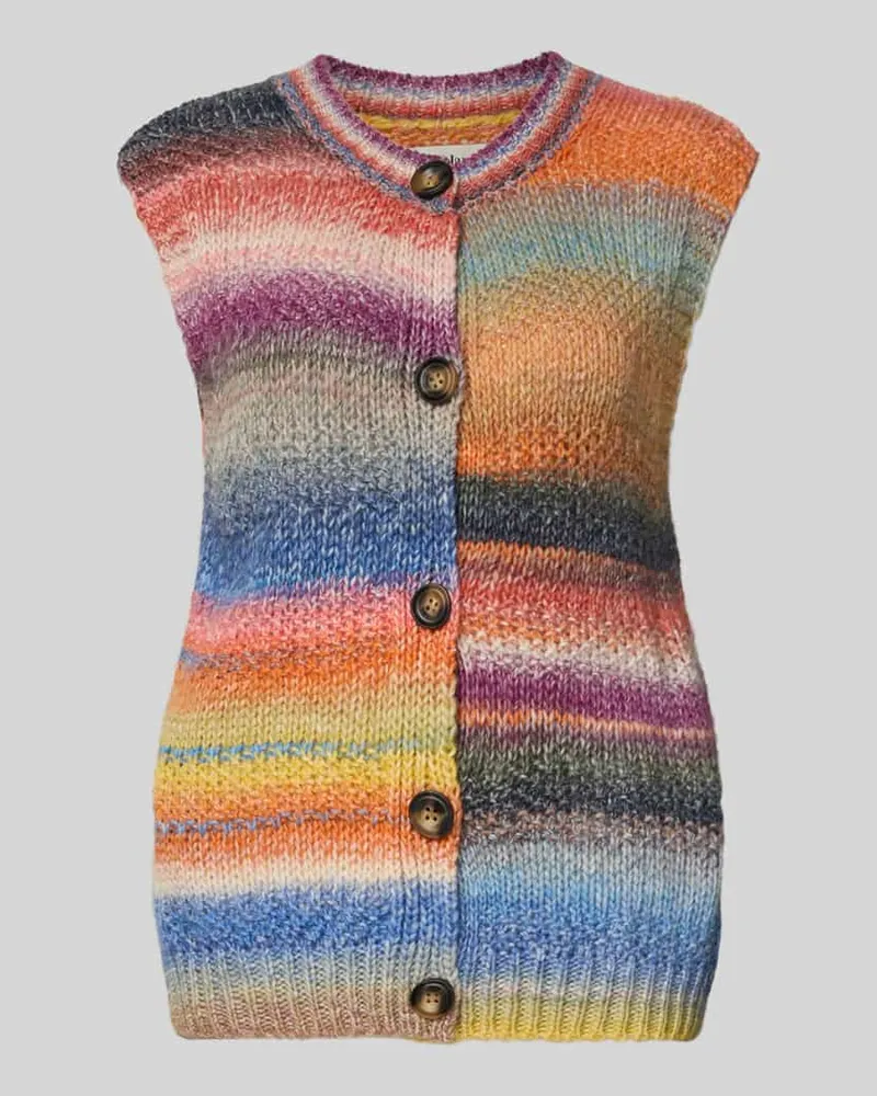 Lollys Laundry Strickweste mit Rundhalsausschnitt Modell 'Nynne Orange