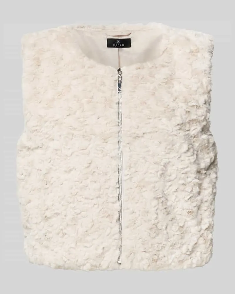 monari Weste aus Teddyfell mit Reißverschluss Beige