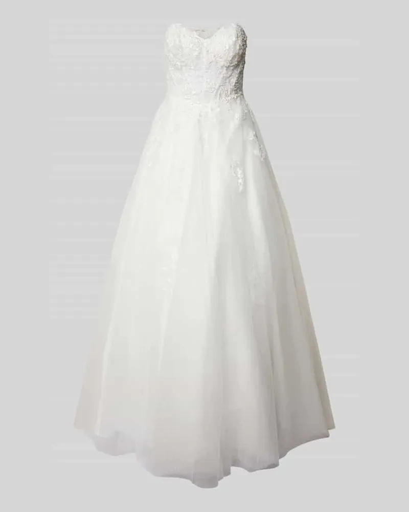 LUXUAR Brautkleid mit Herz-Ausschnitt Offwhite