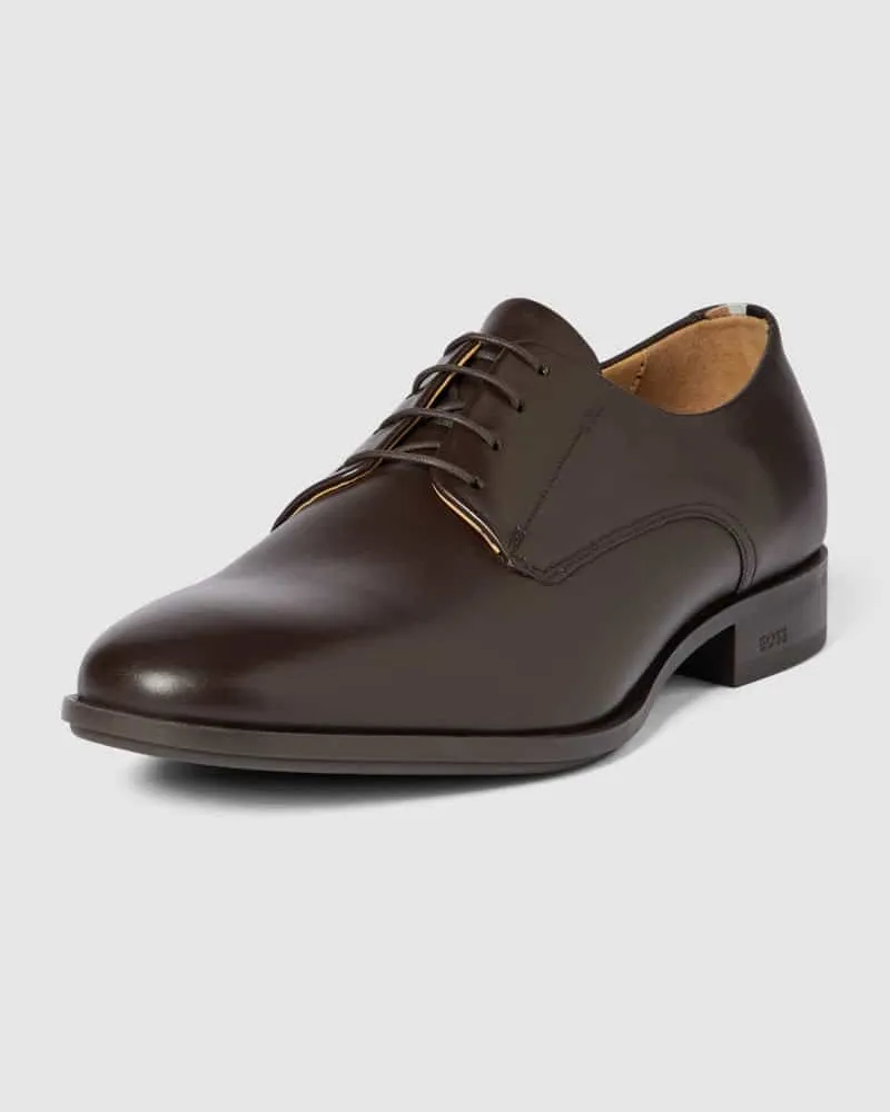 HUGO BOSS Derby-Schuhe aus Leder Modell 'Colby Dunkelbraun