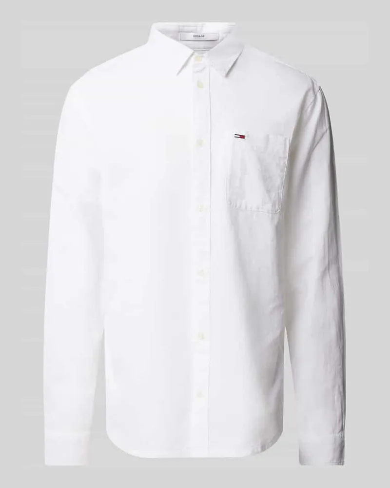 Tommy Hilfiger Regular Fit Freizeithemd mit Kentkragen Weiss