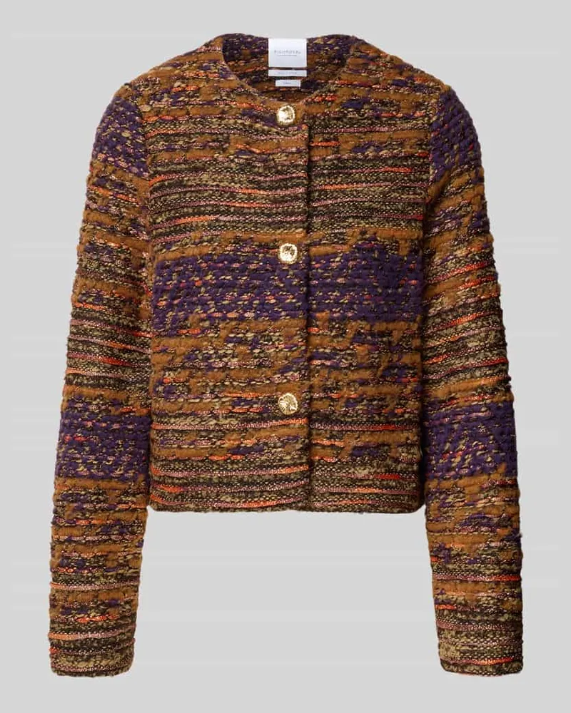 Rich&Royal Regular Fit Blazer in Bouclé-Optik Lila