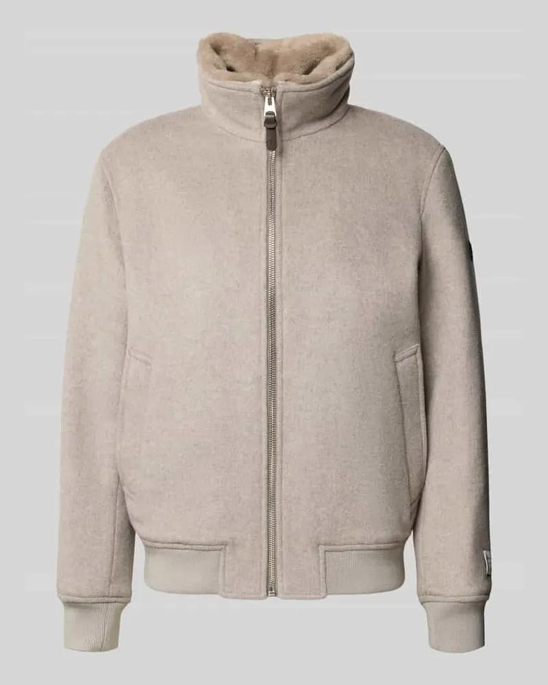 JOOP! Regular Fit Blouson aus Woll-Mix mit Kaschmir-Anteil Taupe