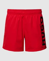 HUGO BOSS Badehose mit Label-Schriftzug Modell 'ABAS Rot