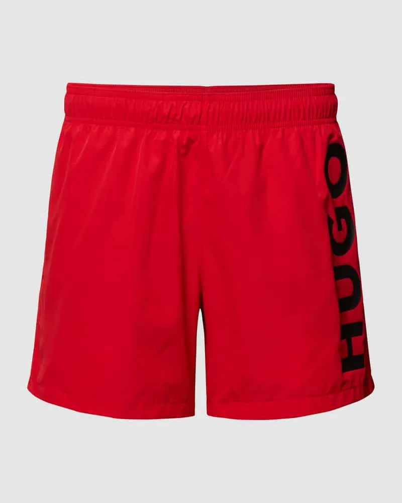 HUGO BOSS Badehose mit Label-Schriftzug Modell 'ABAS Rot