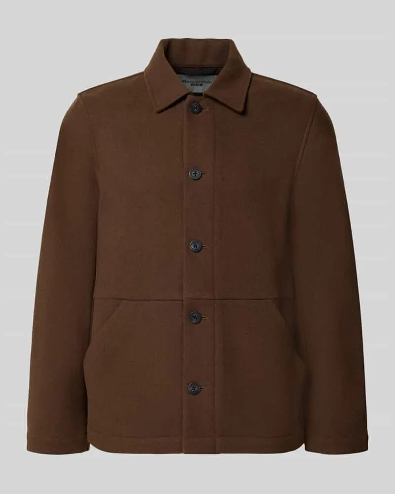 Marc O'Polo Regular Fit Blouson aus Woll-Mix Schoko