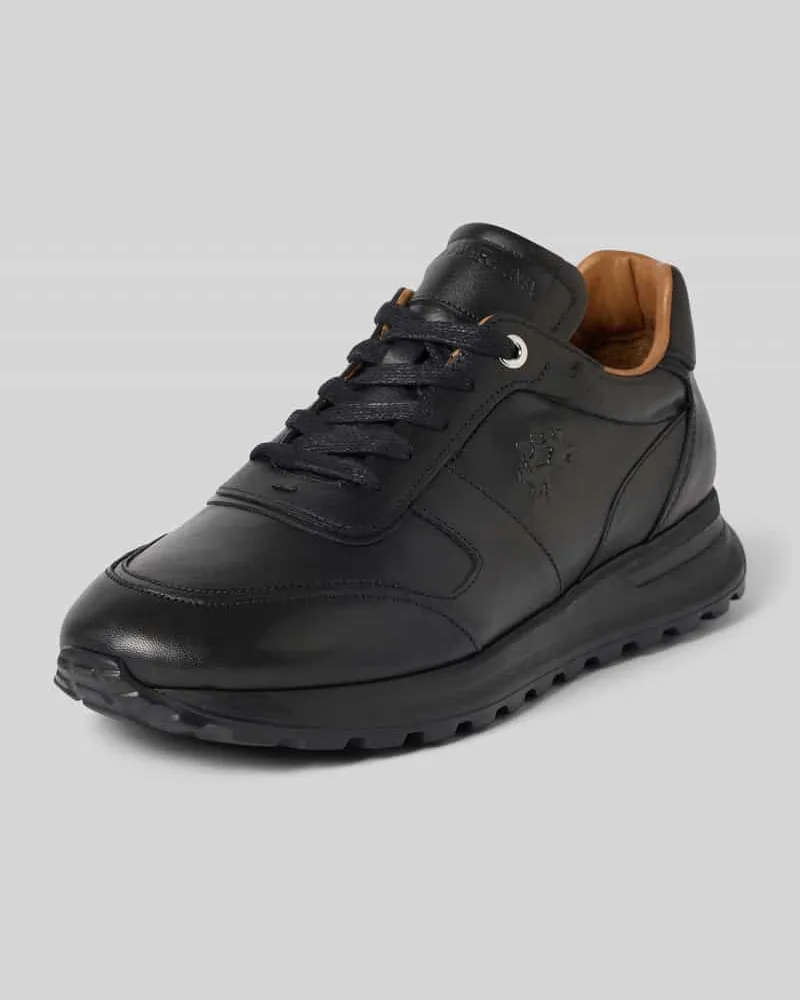 La Martina Sneaker aus echtem Leder Modell 'Runner Black
