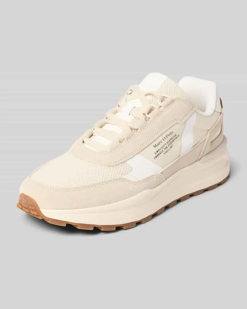 Marc O'Polo Sneaker aus hochwertigem Material-Mix Sand
