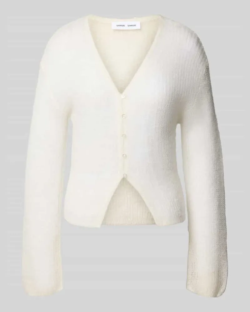 Samsøe & Samsøe Strickcardigan mit weiten Ärmeln Modell 'POPPI Offwhite