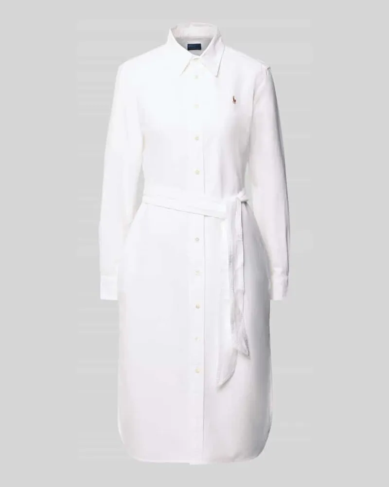 Ralph Lauren Hemdblusenkleid mit Knopfleiste Weiss