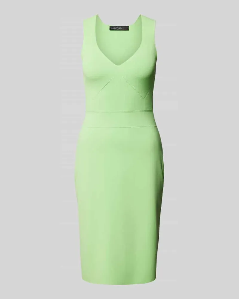 Marc Cain Knielanges Kleid aus Viskose-Mix in unifarbenem Design Neon