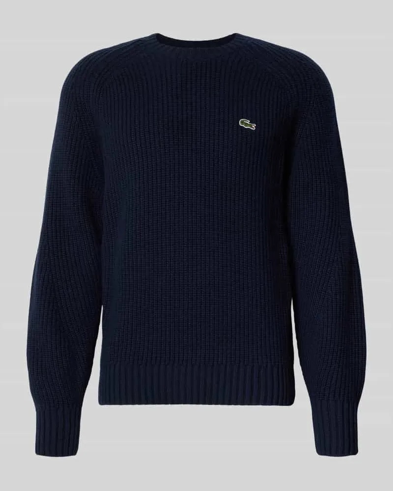 Lacoste Regular Fit Strickpullover aus reiner Wolle Marine