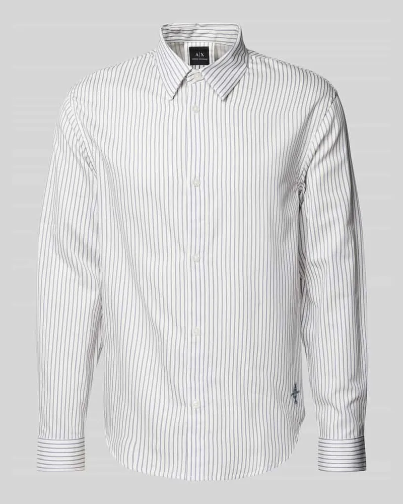 Armani Exchange Regular Fit Freizeithemd mit Kentkragen Weiss