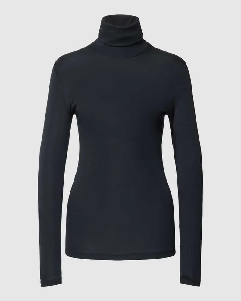 Hanro Slim Fit Turtleneck aus Woll-Seide-Mix Black