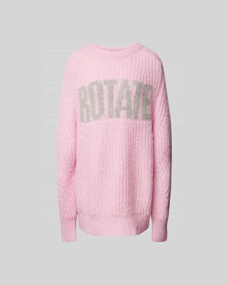 ROTATE Birger Christensen Oversized Pullover mit Label-Print Rosa
