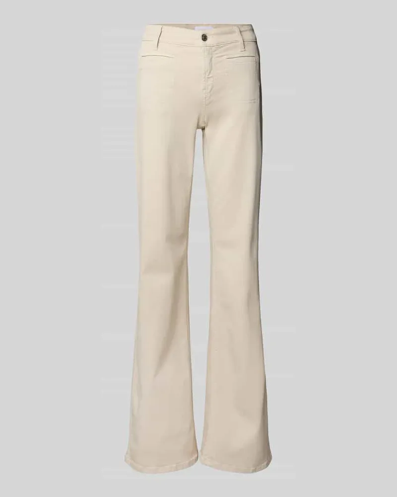 Cambio Flared Cut Hose mit Paspeltaschen Modell 'TESS Ecru