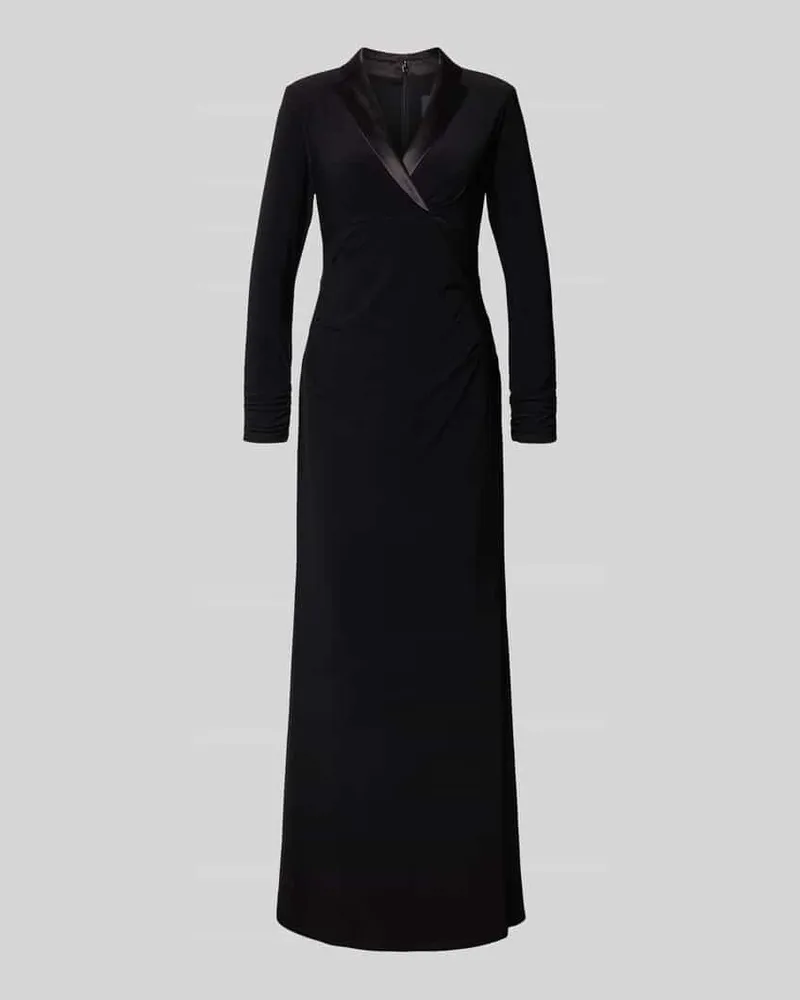 Adrianna Papell Maxikleid mit Reverskragen Black