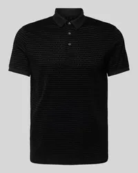 Emporio Armani Regular Fit Poloshirt mit Label-Print Black