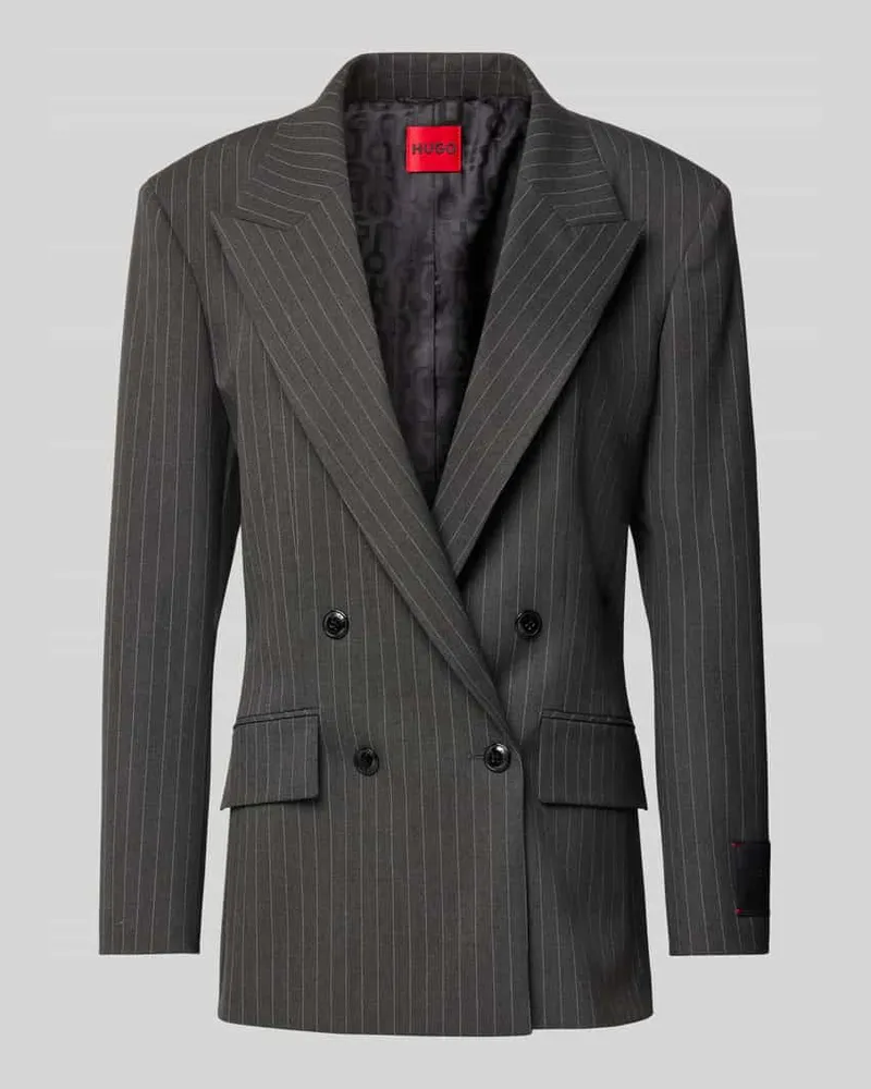 HUGO BOSS Blazer mit Pattentaschen Modell 'Azenia Dunkelgrau