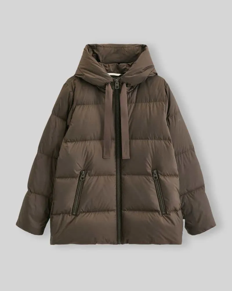 Marc O'Polo Regular Fit Daunenjacke mit Kapuzenkragen Dunkelbraun