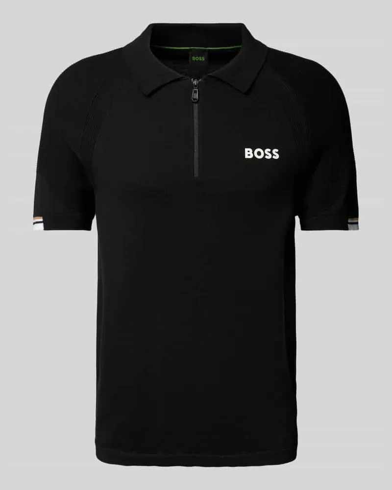 HUGO BOSS Regular Fit Poloshirt mit Label-Print Modell 'Perform-Max Black