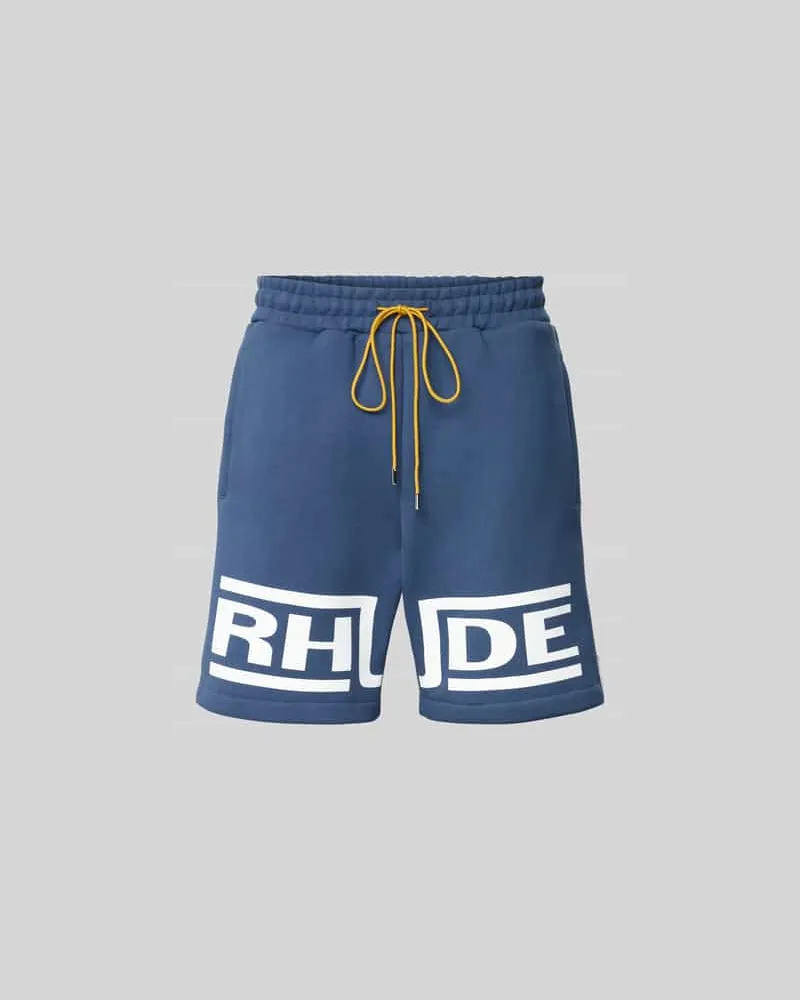 RHUDE Sweatshorts mit Label-Print Marine