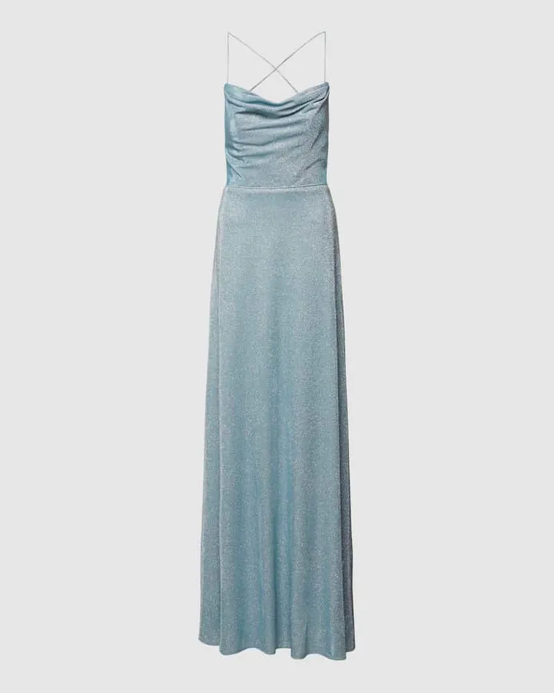 LUXUAR Midikleid mit Zierbesatz Bleu