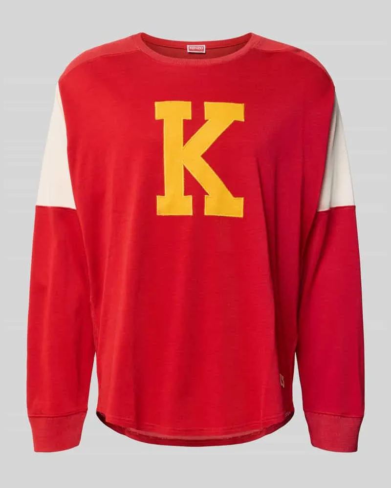 Kenzo Relaxed Fit Longsleeve aus Viskose-Mix Rot