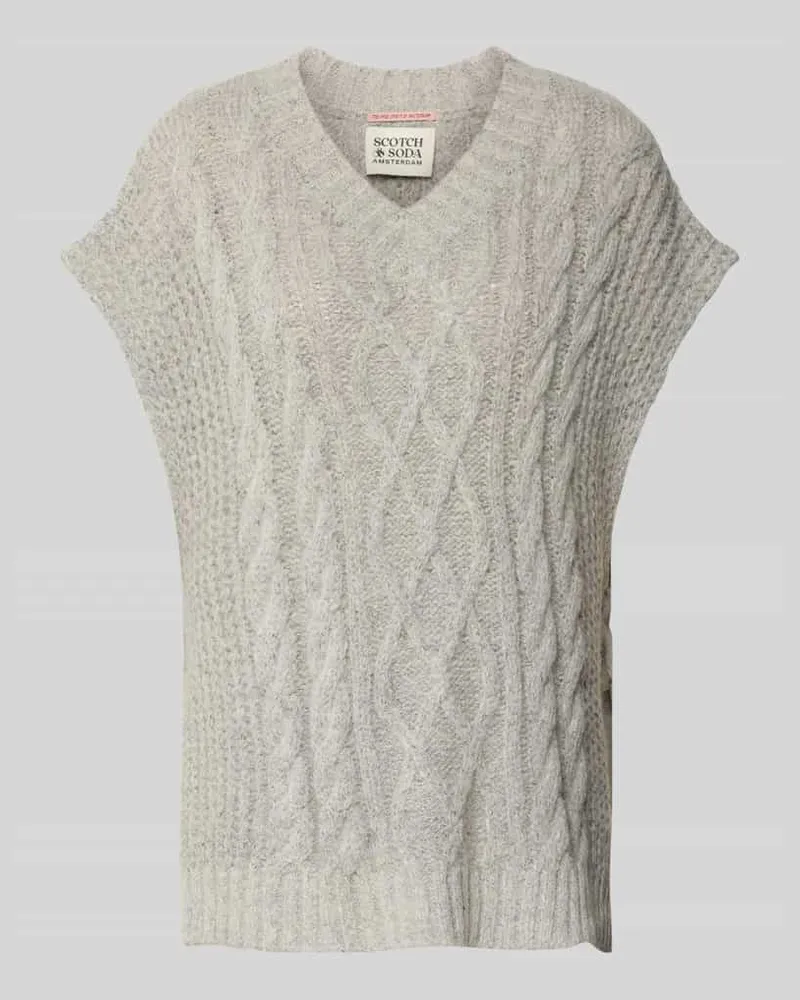 Scotch&Soda Oversized Pullunder mit V-Ausschnitt Hellgrau