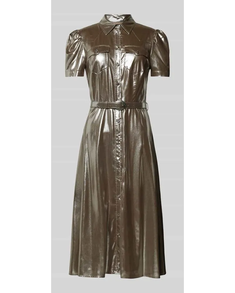 Ralph Lauren Hemdblusenkleid mit Gürtel Modell 'ZAIDEE Silber
