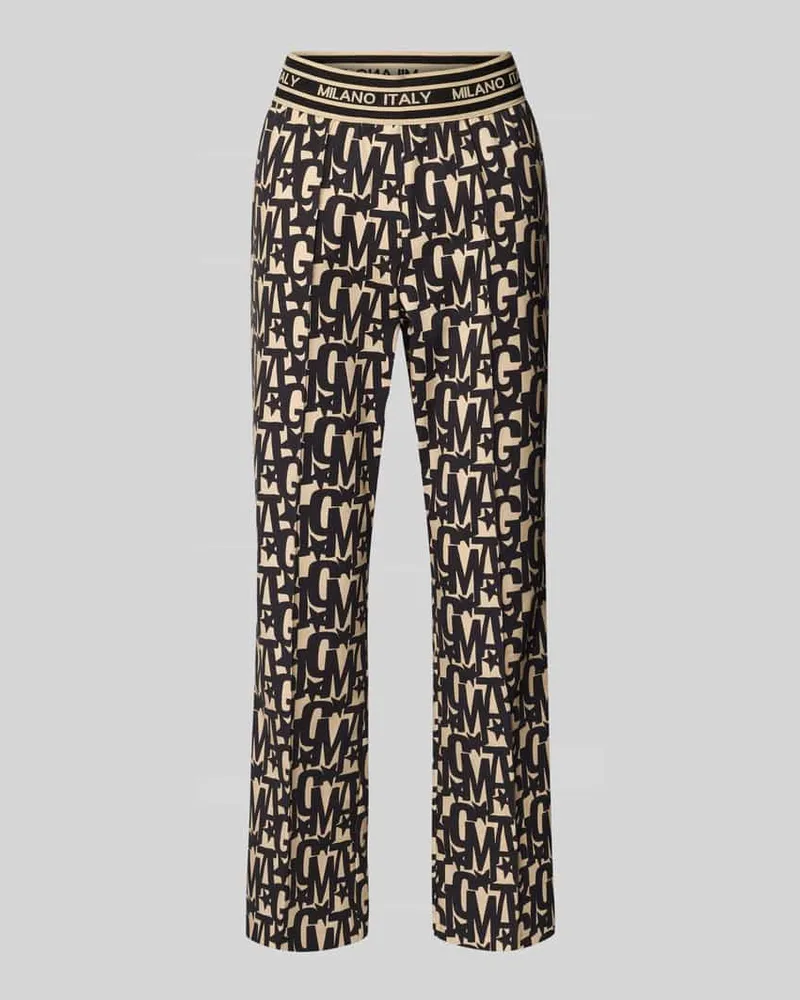 Milano Italy Flared Stoffhose mit elastischem Bund Graphit