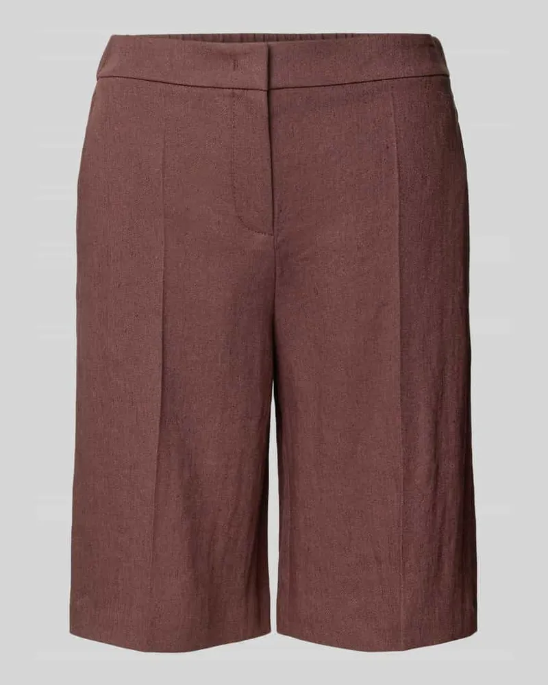 HUGO BOSS Regular Fit Bermudas aus Leinen-Viskose-Mix Modell 'TIANALA Schoko