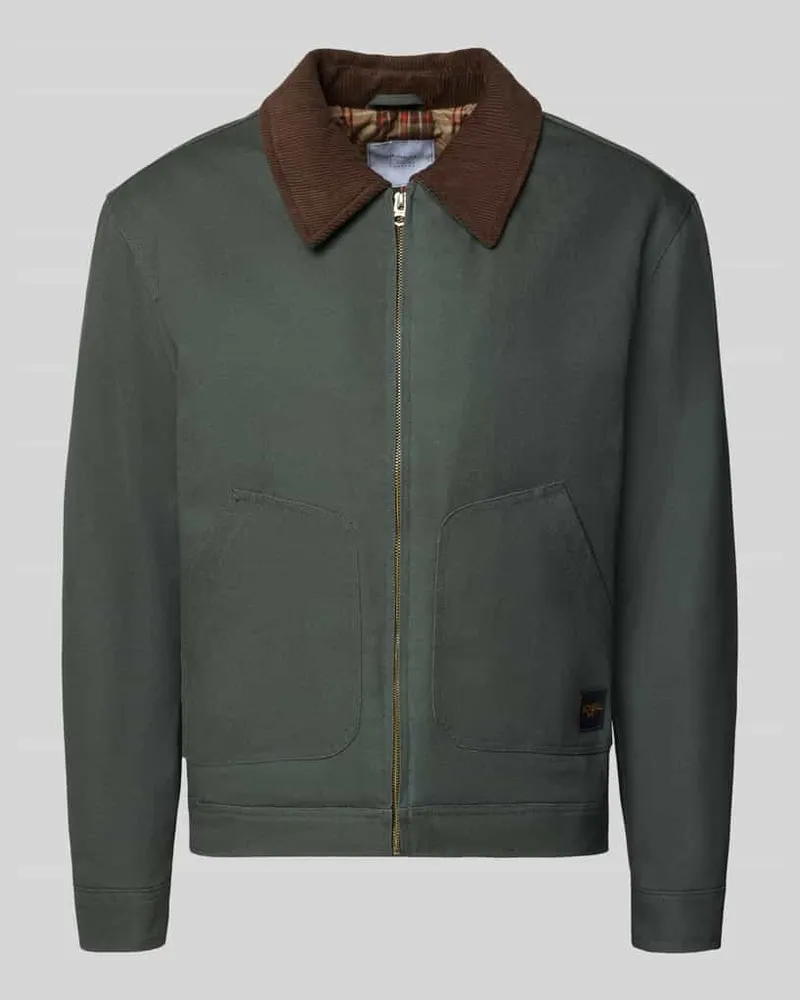 McNeal Regular Fit Jacke aus reiner Baumwolle Oliv