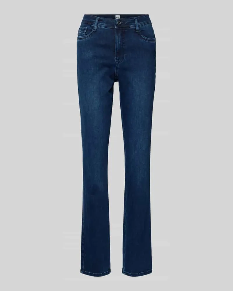 Brax Slim Fit Jeans im Used-Look Modell 'MARY THERMO Dunkelblau