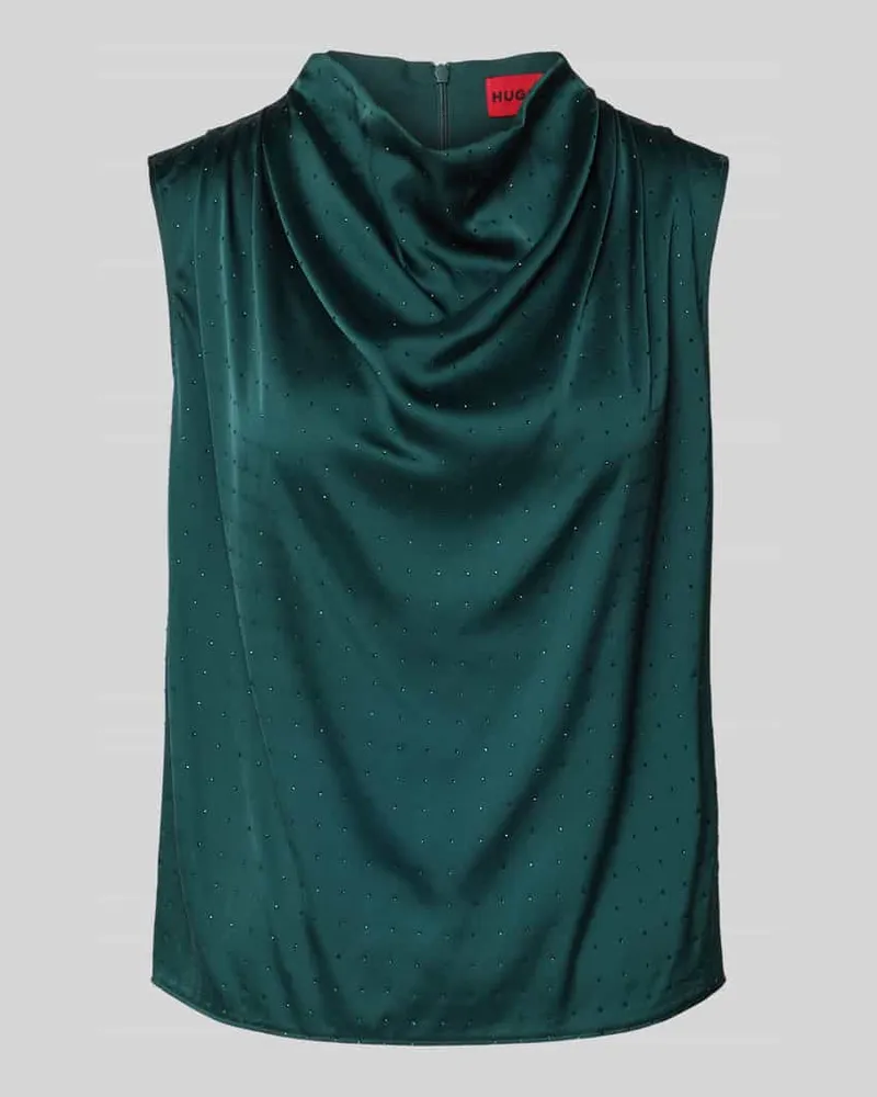 HUGO BOSS Regular Fit Blusenshirt mit Wasserfallkragen Modell 'CASMINI Dunkelgruen