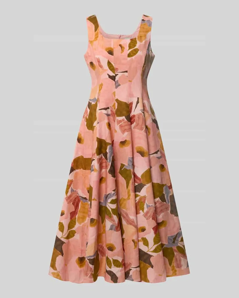 Ted Baker Midikleid aus Leinen-Mix Modell 'Shivana Koralle