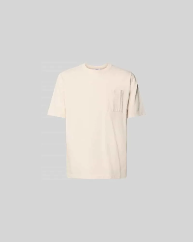 Kitsuné Relaxed Fit T-Shirt mit Brusttasche Ecru