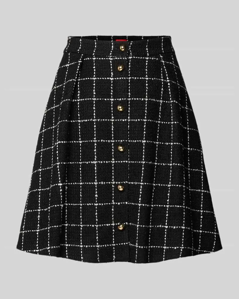 HUGO BOSS Ausgestellter Mini-Rock mit Viskose-Anteil Modell 'RIKLA-1 Black