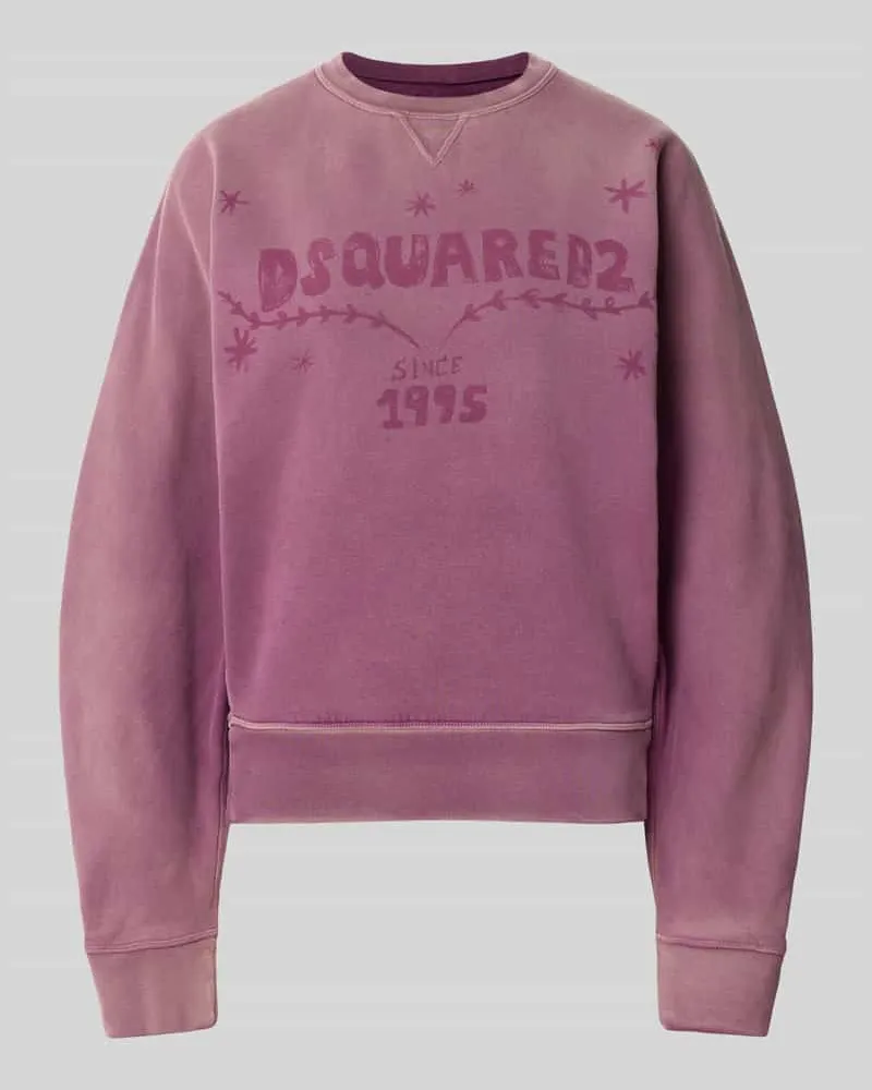 Dsquared2 Sweatshirt mit Label-Print Bordeaux
