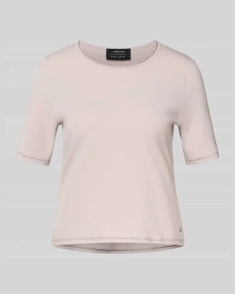 Marc Cain Strickshirt aus Viskose-Mix mit Rundhalsausschnitt Kitt