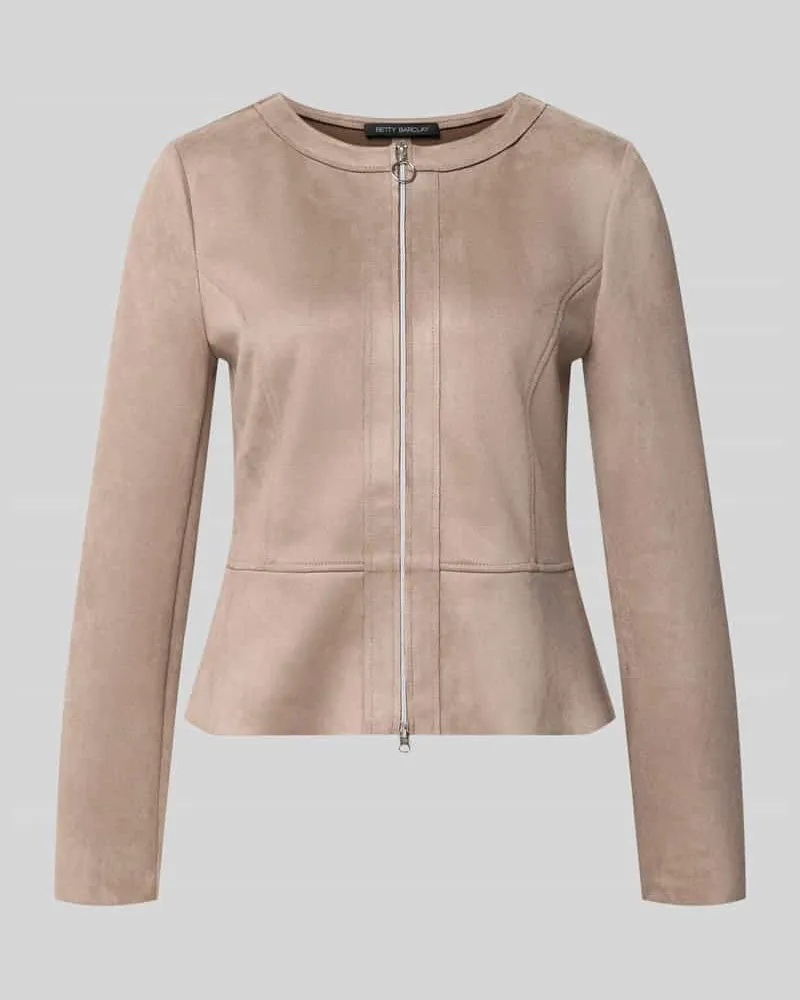 Betty Barclay Regular Fit Kurzblazer in Lederoptik Modell 'NOS JULI Taupe