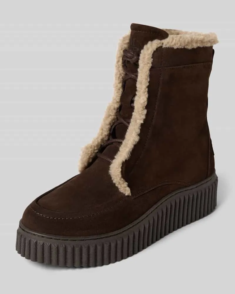 Marc O'Polo Stiefeletten aus reinem Rindsvelours Dunkelbraun