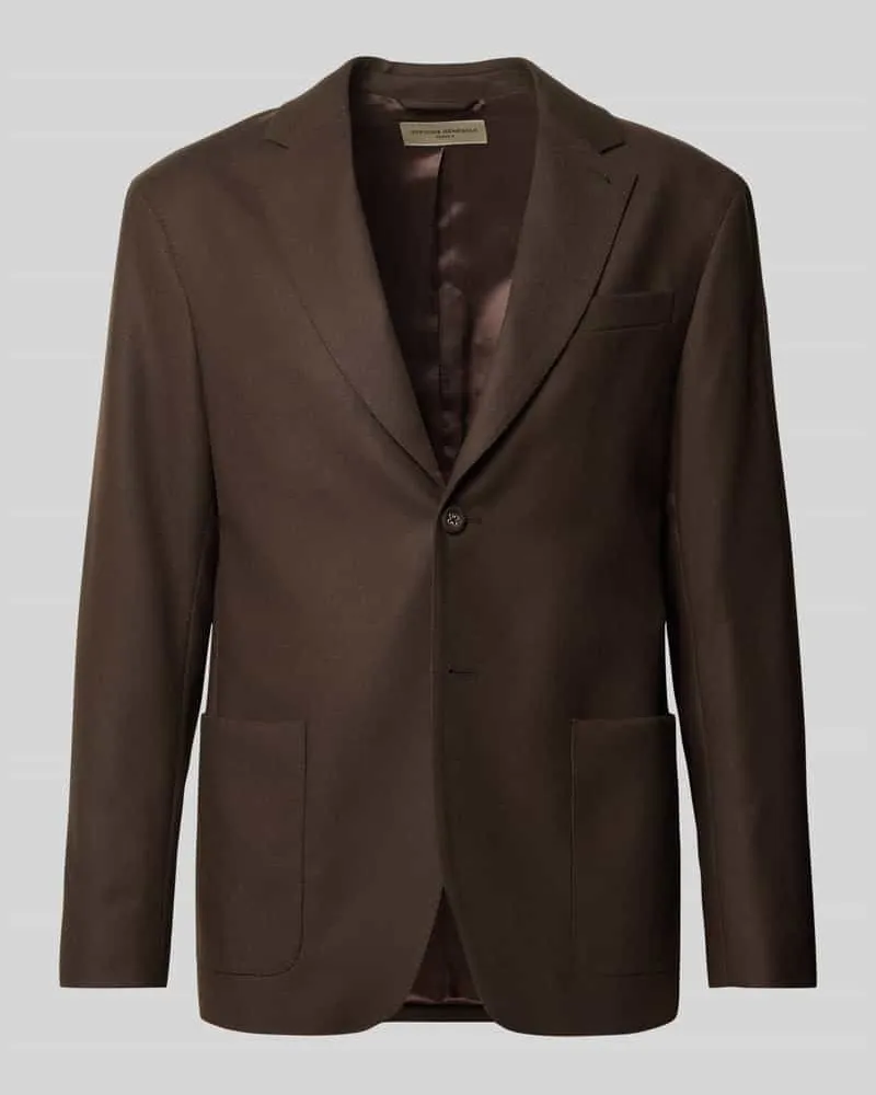 Officine Generale Regular Fit Sakko aus reiner Schurwolle Schoko