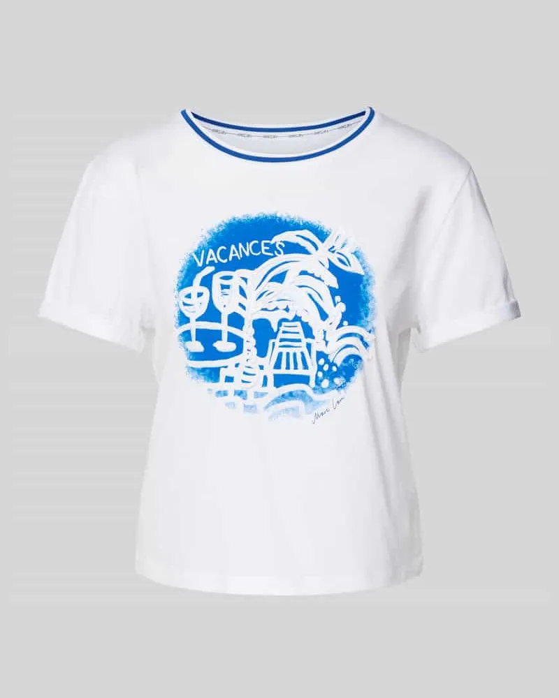 Marc Cain T-Shirt mit Motiv-Print Weiss