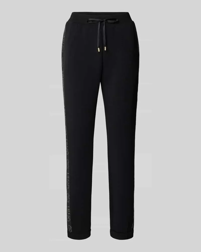 Liu Jo Sweatpants mit Galonstreifen und Ziersteinbesatz Black