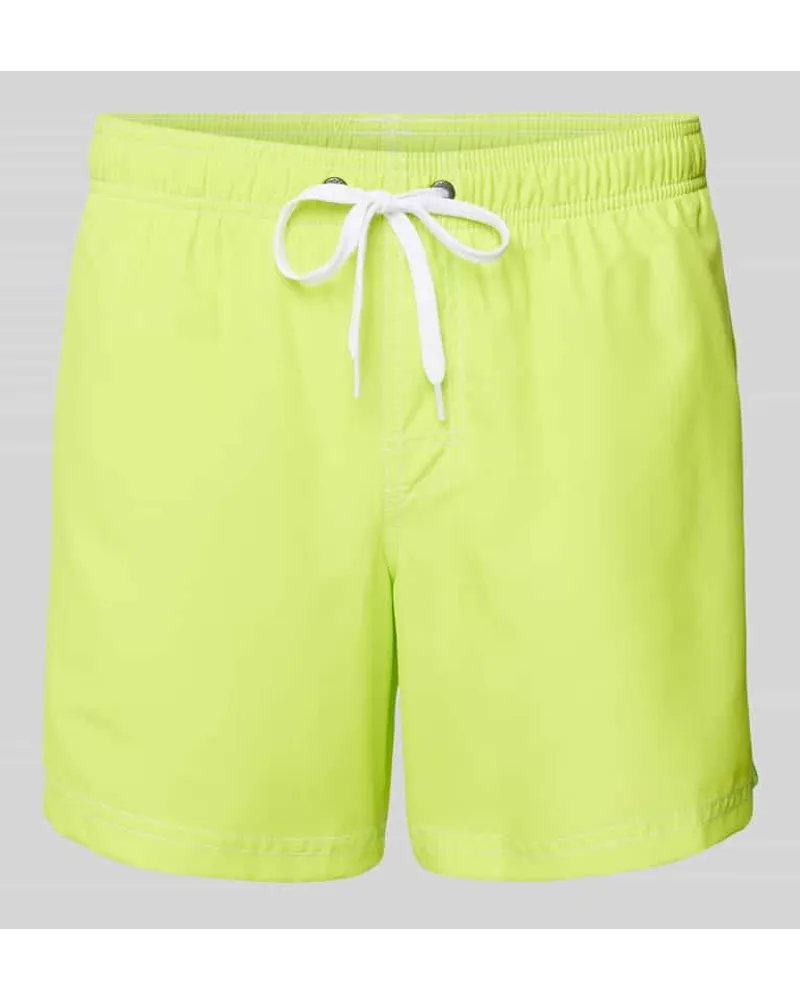 Sundek Regular Fit Badeshorts mit angedeutetem Eingriff Gelb